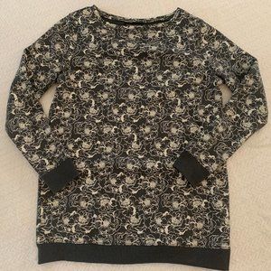 Banana Republic Gray Floral Tunic Sweater - Size S
